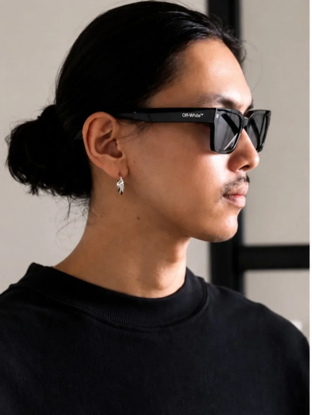 Off-White OERI108 MIDLAND 1007 Square Sunglasses – Black / Grey